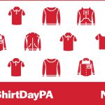silhouettes of varying red shirts for # Red Shirt Day P A on November 18